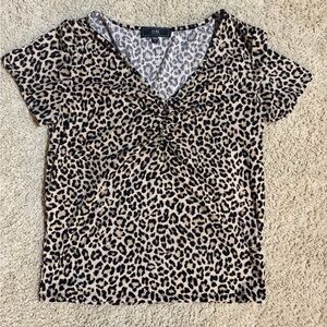 Vibe Leopard Print Short Sleeve Top